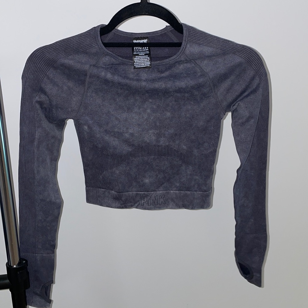 Seamless Crop long sleeve top PINK XS - Picture 1 of 3
